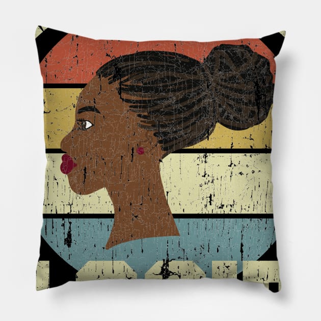 Unapologetically Loc'd Locs Vintage Pillow by blackartmattersshop