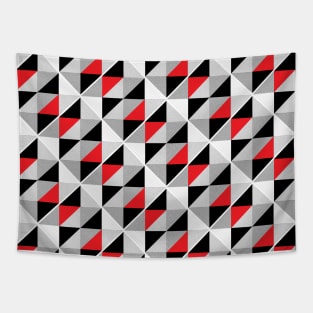 Black White Red Diagonal Tapestry