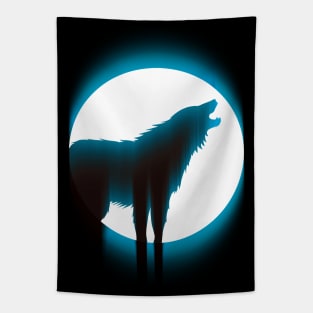 Wolf howling at the moon Tapestry