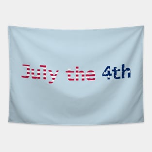 July the 4th Typography in Stars and Stripes Text Tapestry