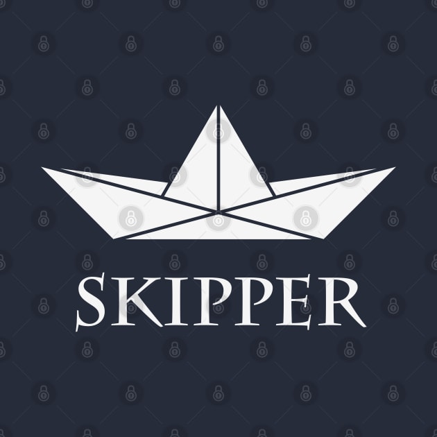 Skipper (Sea Captain / Paper Boat / Paper Ship / White) by MrFaulbaum