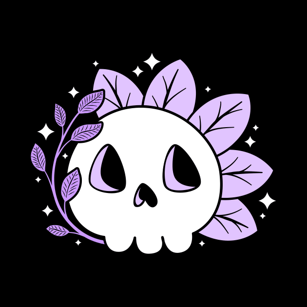 Leafy Skull (Purple) by Kimberly Sterling