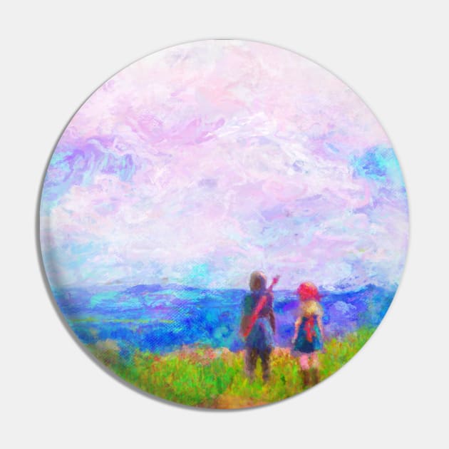 Dragon Quest XI Intro Impressionist Painting Pin by BonBonBunny