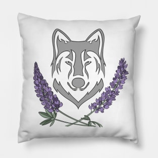 Lupine Wolf Design Pillow