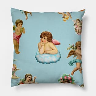 angel cherub antique Pillow