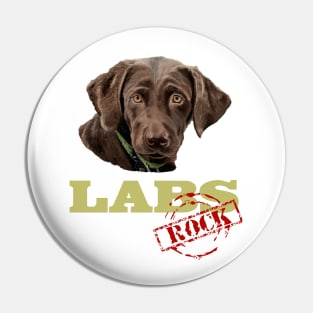 Chocolate Labs Rock! Pin