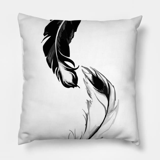 Bird Feather Pillow by hitext