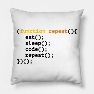 Function repeat, eat, sleep, code, repeat funny T-shirt Pillow