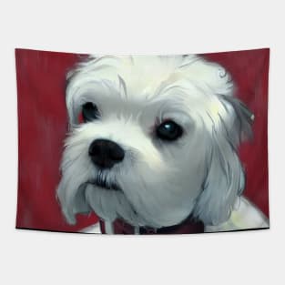 Cute Crusty White Dog Puppy Tapestry