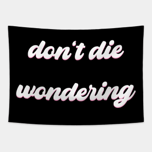 Don't Die Wondering Soft Font (White) Tapestry