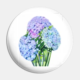 Hydrangeas in Green Vase Pin