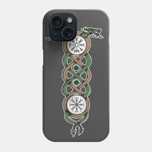 Dragons Celtic Knotwork Viking Talisman Gift Leather Band Phone Case