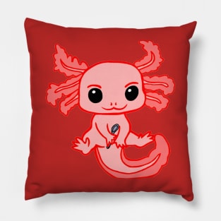 Spoonie Axolotl (Red) Pillow