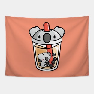 Bubble Tea with Cute Kawaii Koala Bear Inside Tapestry