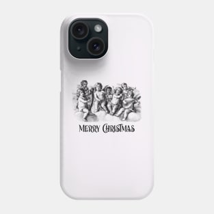 Merry Christmas with Singing Angels Phone Case