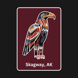 Skagway Alaska Native American Indian American Red Background Eagle Hawk Haida T-Shirt