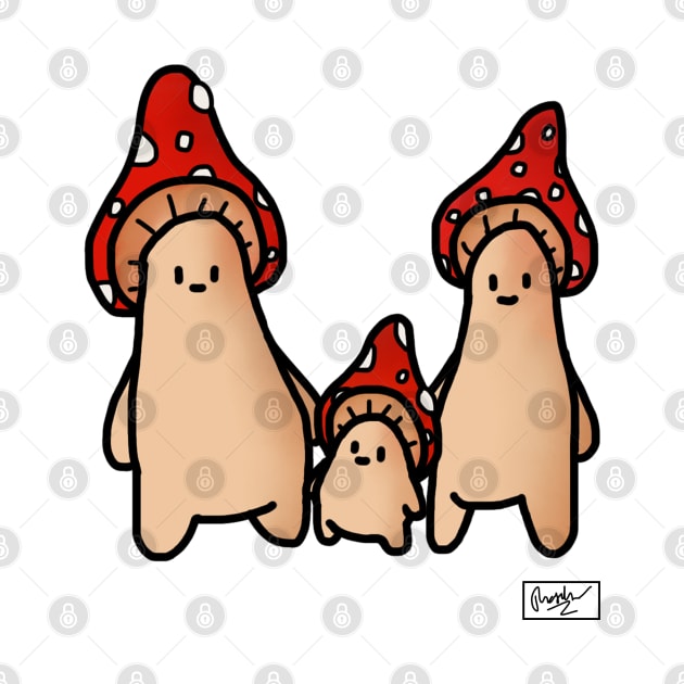 Mushroom Creature Family by tdoodles