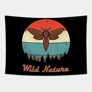 Wild Nature Moth Brown Abstract Sunset Tapestry