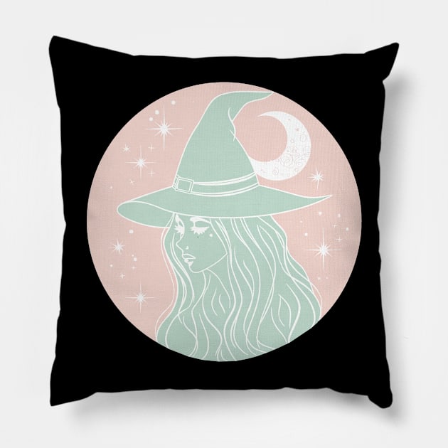 Turquoise Witch Vibes Pillow by Curious Craze