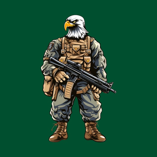 eagle soldier isolated on white by javierparra