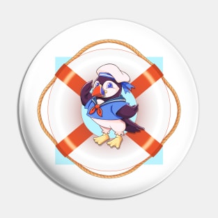 Puffin Sailor (Background) Pin