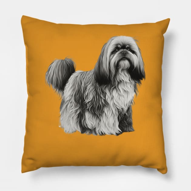 Lhasa apso Pillow by KhalidArt