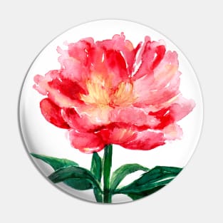 Loose Watercolor Peony Pin