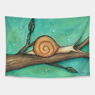 Snail on Branch Tapestry