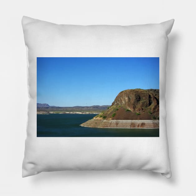 One Fine Day at the Butte - Elephant Butte Lake, New Mexico USA Pillow by VKPelham