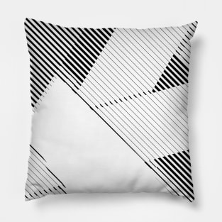 Halftone bitmap lines retro background Black White Pattern Wallpaper Stripes Pillow