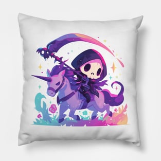 unicorn and reaper rider Pillow