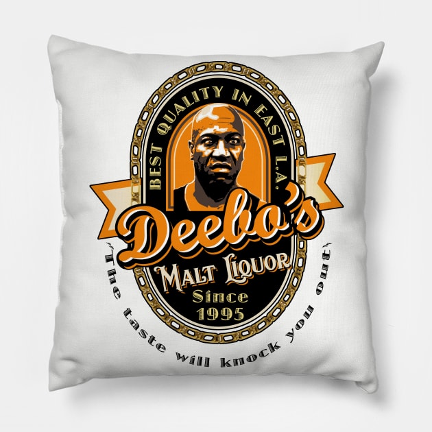 Deebo's Malt Liquor Label Lts Pillow by Alema Art