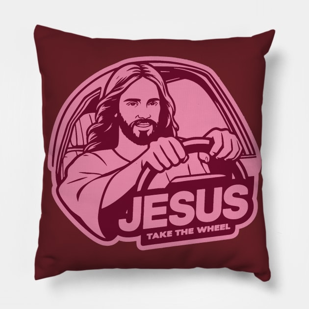 Jesus Take The Wheel Pillow by Plushism