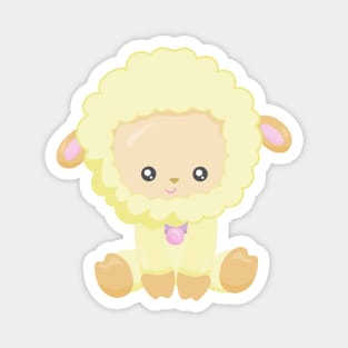 Cute Sheep, Little Sheep, Baby Sheep, Yellow Sheep Magnet