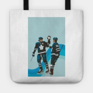 Auston Matthews and Mitch Marner painting Tote