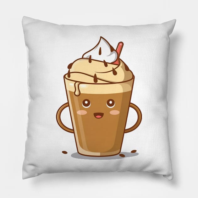 "Elixir of Indulgence: Tempting Affogato Symphony"- Coffee Food Icecream Pillow by stickercuffs