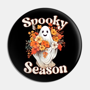 Retro Groovy Halloween Cute Spooky Season Funny Pin