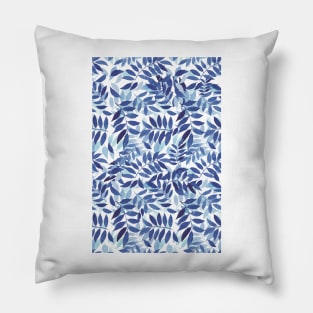 Abstract Blue Leaves Pillow