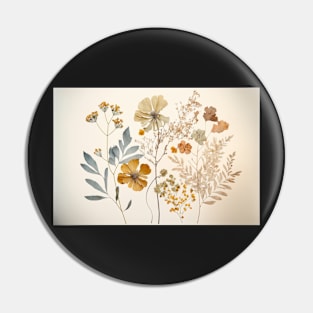 Floral Garden Botanical Print with wild flowers Pin