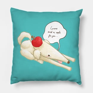 Borzoi Dog Put an Apple on Head Pillow