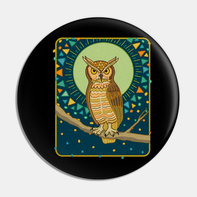 MID CENTURY GOTHIC Great Horned Owl Pin by rorabeenie