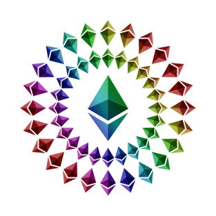 Ethereum – Circle Small Logo – Rainbow T-Shirt