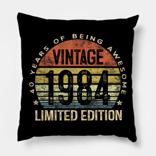 40 Years Old Gifts Vintage 1984 Limited Edition 40th Birthday Pillow