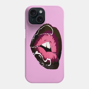 black glossy sparkly gothic lips Phone Case