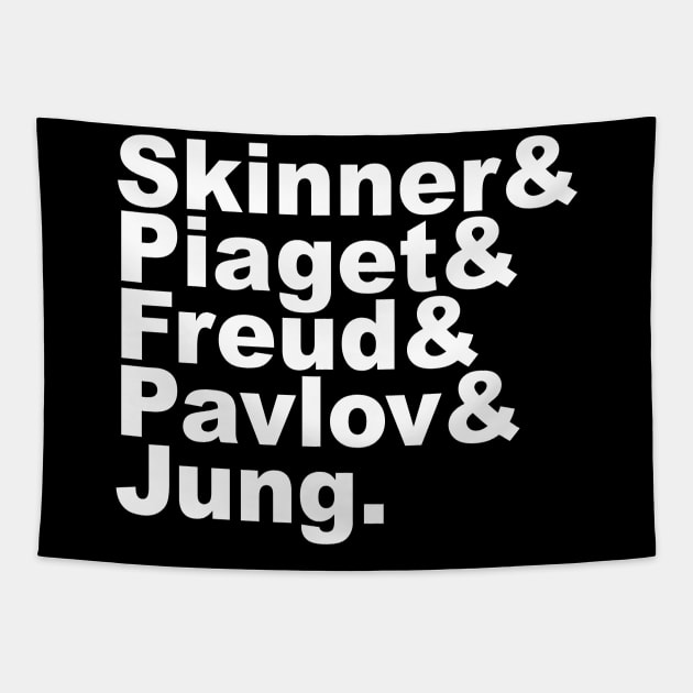 Famous Psychologists Funny Helvetica List Tapestry by APSketches