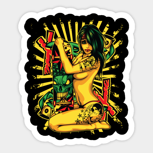 Sexy Pin Up Girl Nude Art for Adults - Sexy - Sticker