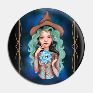 Blue hair pisces witch Pin