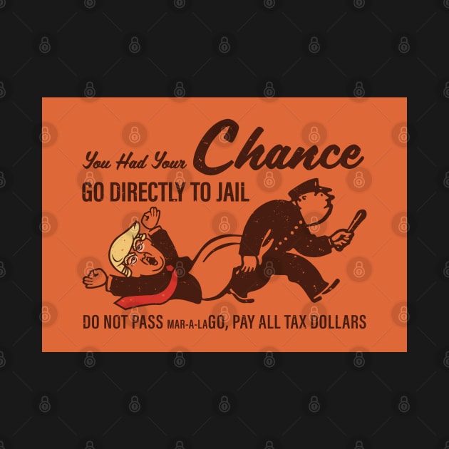 Lock Him Up - Monopoly Chance Card for Anti-Trump by ChattanoogaTshirt