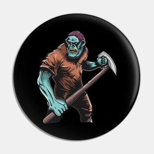 Zombie With Big Axe Terror in City Pin