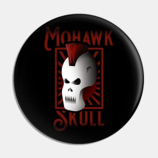 Red Mohawk | Metal Skull | Punk Skull Mask Pin